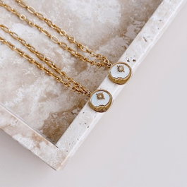 Heliophilia Silver Collar Moon Dorado y Blanco